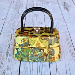 Stella Page Design Hand Crafted Decoupage Clutch Evening Purse Bag